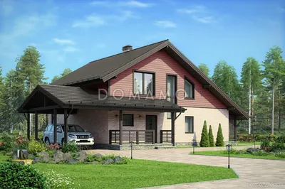 Двухэтажный дом из кирпича в европейском стиле шале D15 | Каталог проектов  Домамо