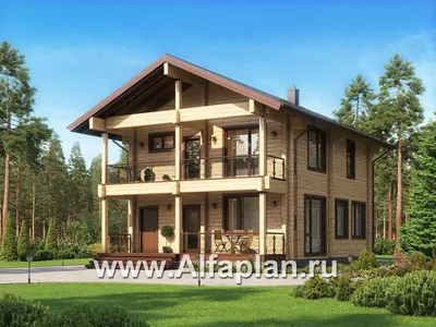 Проекты двухэтажных каркасных домов с террасой и балконом, их особенности |  Леспром-Строй