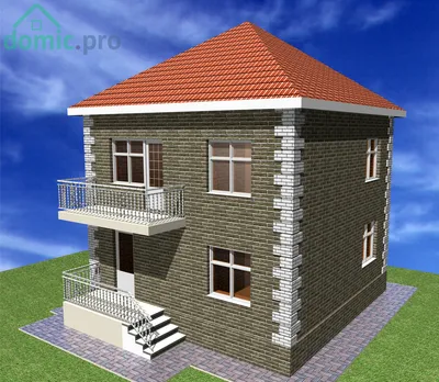 Двухэтажный дом с террасой и балконом, площадью 94.44 кв.м (До 100 кв м)  под ключ, цена в Перми от компании ТСК ГАРАНТ+