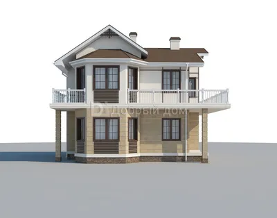 Проект дома из клееного бруса Ривертон, цена на строительство дома Ривертон  в Holz House