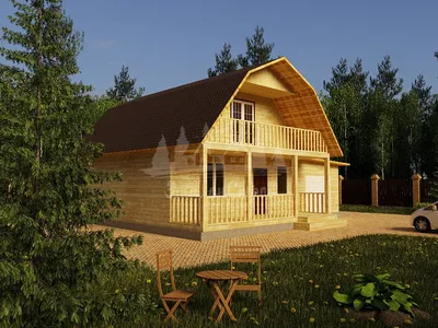 Проекты деревянных двухэтажных домов - Коттедж из дерева в два этажа