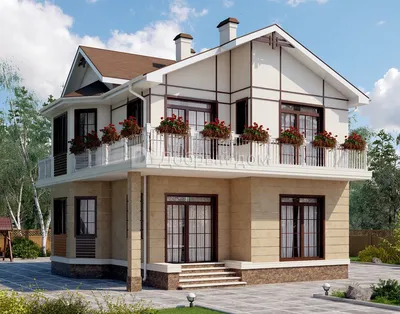 Проекты домов с балконом для строительства в Украине | DOM4M