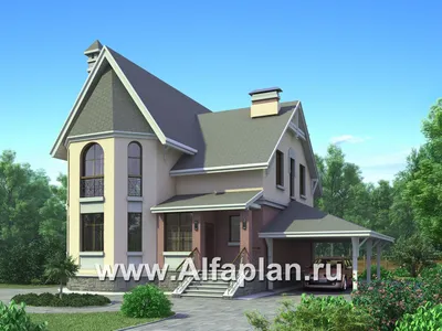 Проект компактного двухэтажного дома с балконом K1062-124 с габаритными  размерами 9,0х11,0 м, общей