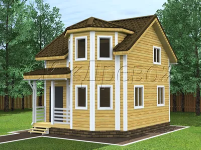 Проект двухэтажного дома AS-2028 из газоблоков с балконом и террасой