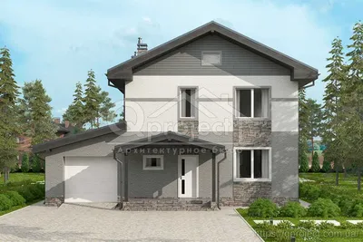 Проект двухэтажного дома с гаражом на две машины N24-2 по низкой цене с  фото, планировками и чертежами