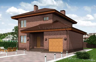 Проект двухэтажного жилого дома в европейском стиле с одноместным гаражом