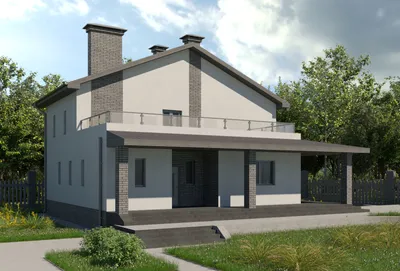 Проект двухэтажного дома с гаражом и небольшой террасой ADAM купить в  Минске на Territoria.by