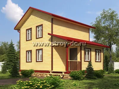 Двухэтажный дом с террасой и балконом, площадью 94.44 кв.м (До 100 кв м)  под ключ, цена в Перми от компании ТСК ГАРАНТ+
