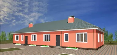 Двухквартирный жилой дом - Чертежи, 3D Модели, Проекты, Проекты домов