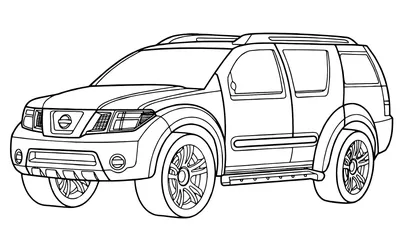 Джип Ниссан — раскраска для детей. Распечатать бесплатно.