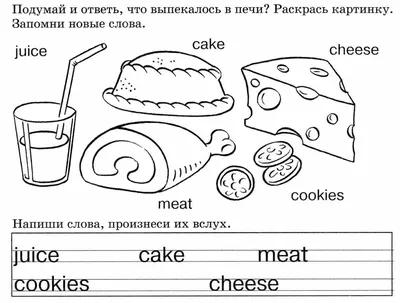 Карточки \"Еда и напитки\" на английском языке - английские карточки для детей