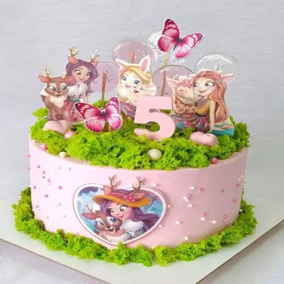 Радужный торт с фигуркой Enchantimals