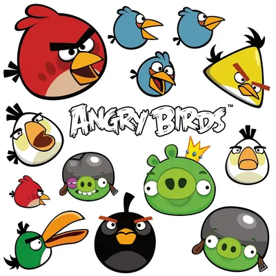 Виниловая наклейка \"Синие птицы Angry Birds\"