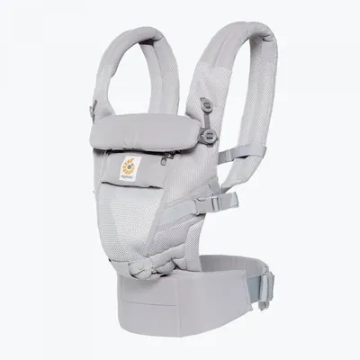 Шарфовый эрго рюкзак Adapt серый Leaf (0-48 мес) с рождения, Малышастик -  интернет-магазин Mo-mama