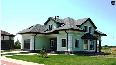 Одноэтажный дом с зеленой крышей №165 с тремя спальнями -