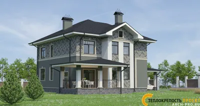Дизайн фасада частного дома: плитка White Hills, проект фасада, фото