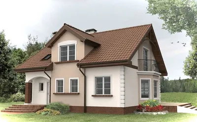 Проект одноэтажного дома AS-2718 из газобетона с двускатной крышей