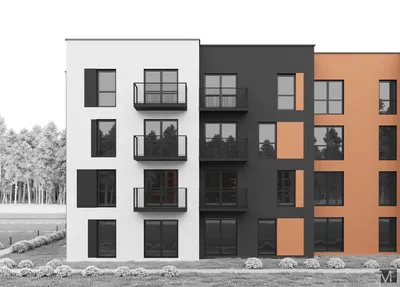 Дизайн фасадов многоквартирного жилого дома
