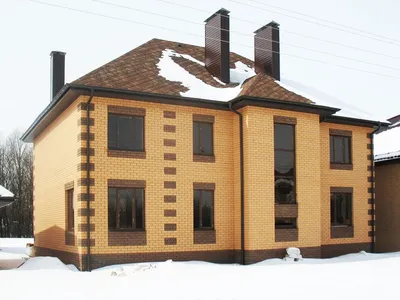 Одноэтажный дом с плоской крышей и панорамными окнами №92 - Купить
