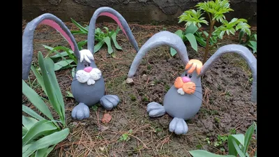 CREATIVE IDEAS of CEMENT /GARDEN FIGURES / Cement decor for flower beds -  YouTube