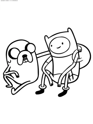 Раскраска Друзья Джейк и Финн | Раскраски Время приключений (Adventure Time  free colouring pages)