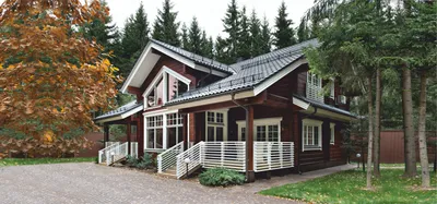 Красивый проект финского дома из клееного бруса. Granit