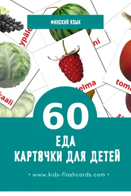 60 Бесплатных Картинок Еда для Обучения на Финском | PDF | Для детей,  Обучение, Финский язык