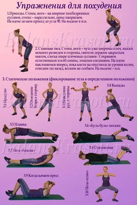 Фото Упражнения для похудения | Тренировка для пресса на 30 дней, Упражнения,  Упражнения для йоги