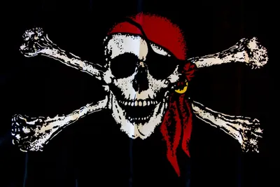 Двусторонний флаг пиратов Весёлый Роджер
