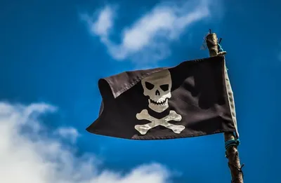 Флаг пиратский Веселый Роджер 40х60 см