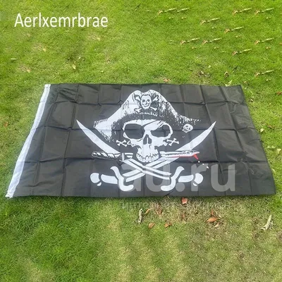 Пиратский Флаг 45х30см с пластиковой ручкой №1 10583-07 купить в интернет  магазине Podaroktut Киев, Украина по лучшей цене