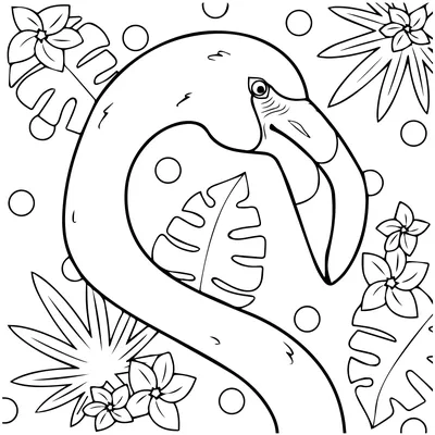 Flamingo coloring page | Coloring books for children 3, 4, 5, 6, 7, 8 years  old: 11 coloring pages