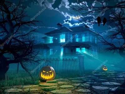 Скачать - Хэллоуин ночь фон с страшный дом. 3D визуализация — стоковое  изображение | Halloween backdrop, Halloween wallpaper, Backdrops
