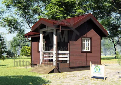 Маленький дом из бруса | Проект Якшино 24 кв.м. под ключ.
