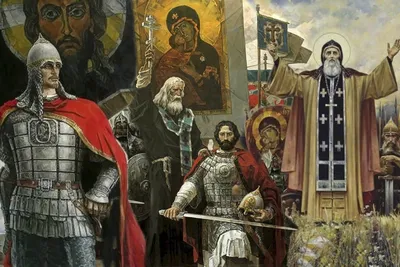Икона Святого Дмитрия Донского с предстоящими – работы мастерской\"Палехский  иконостас\"