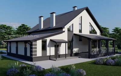 Практичный функциональный дом с гаражом и террасой | Проекты домов и  коттеджей | Дзен