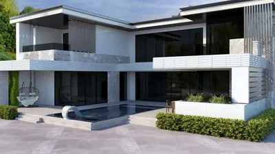 Частный дом - Многоквартирный дом, облицованный плиткой из искусственного  камня