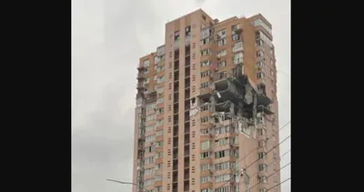 Нападение России — ракетный обстрел Киева и разрушенный дом — фото —  новости Киева / NV