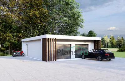 Готовый проект дома 14 на 9 метров из газобетонных блоков с гаражом DT0272