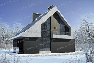 591A «Орион» - красивый проект дома с мансардой, из кирпича или газобетона,  с террасой, современный стиль: цена | Купить готовый проект с фото и  планировкой