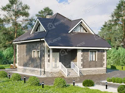 Rg5333 - Проект одноэтажного дома с подвалом, террасой и мансардой в  Казахстане