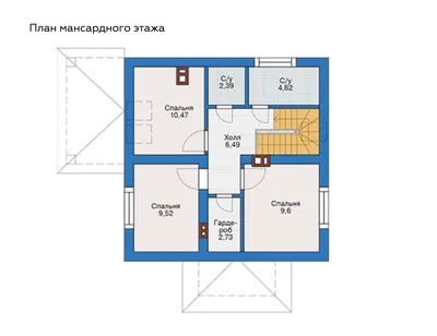 AS-2254 - проект двухэтажного дома из кирпича с мансардой и чердаком