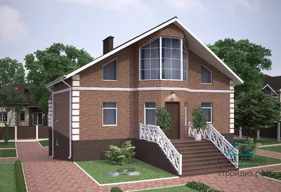 DT0335 - готовый проект дома 10 на 7 из кирпича с мансардой до 150 кв