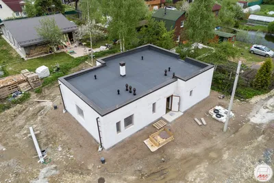 Проект сверхсовременного коттеджа с одним этажом и плоской крышей |  DOM4M.BY | DOM4М в Беларуси