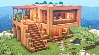 Minecraft: Как Построить Стартовый Дом 2 Этажа в Майнкрафт? - YouTube