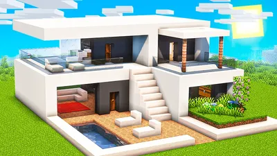 Дом в стиле модерн в Майнкрафт - VScraft