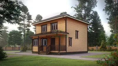 Двухэтажные дома из оцилиндрованного бревна - Лог-Хаус