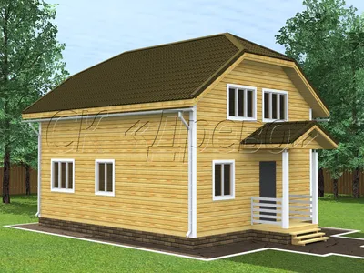Проекты двухэтажных домов из бревна, заказать двухэтажный деревянный дом в  Москве