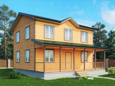 Двухэтажные дома из бруса | цены, фото, планировки - Канадская Изба