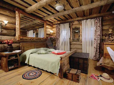 Дизайн и визуализация интерьеров: Дизайн спальни в деревянном доме